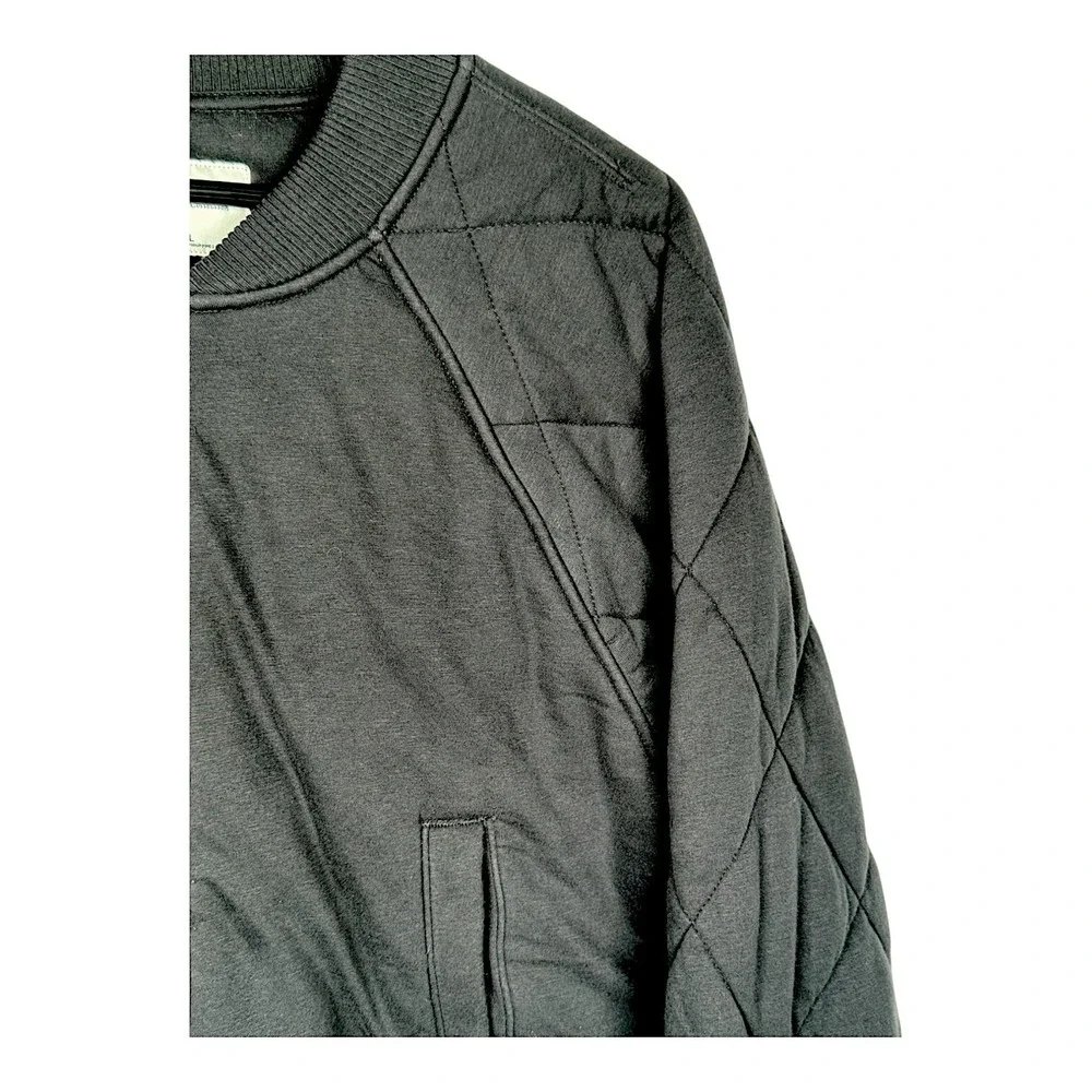 Abercrombie &‎ Fitch Quilted Jacket Soft Collection Gray Cropped Full Zip Sz Lg
